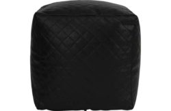 HOME Quilted PVC Beanbag Cube - Black.